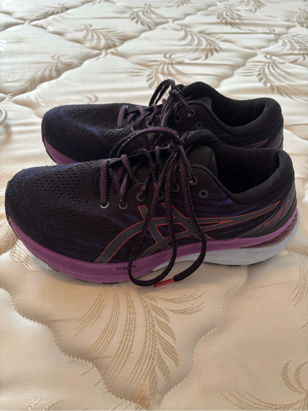 ASICS Women's Black and Purple Running Sneakers Size 9